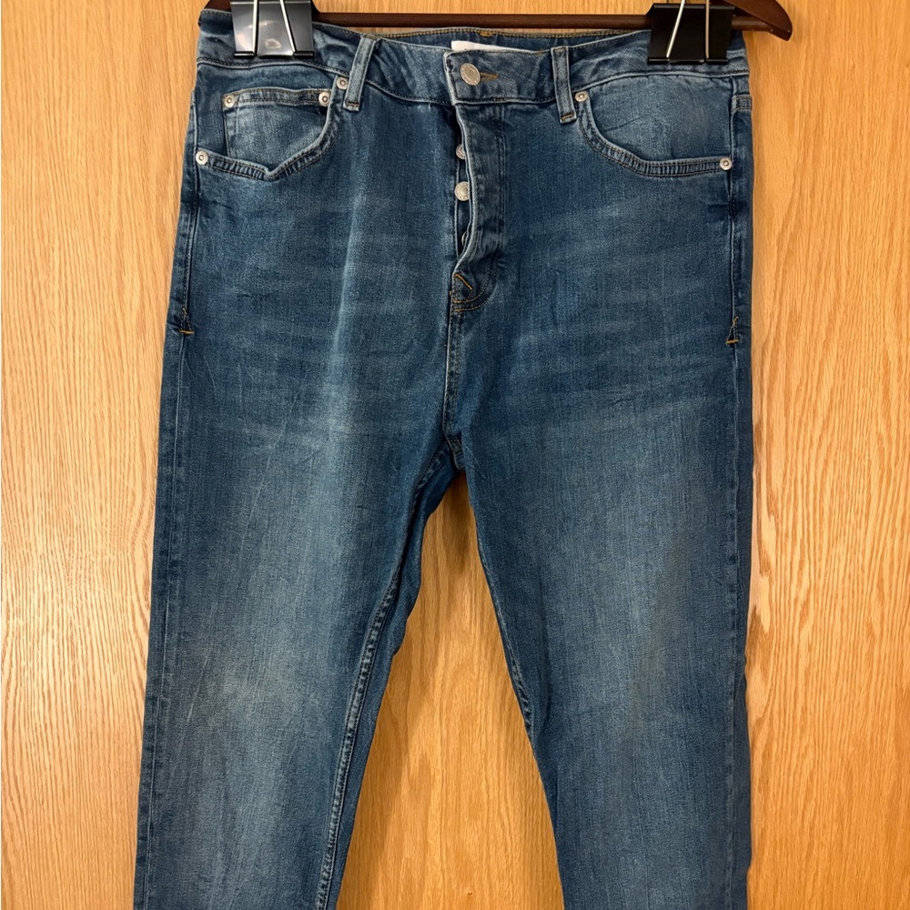 Topman Dark Blue Skinny Jeans